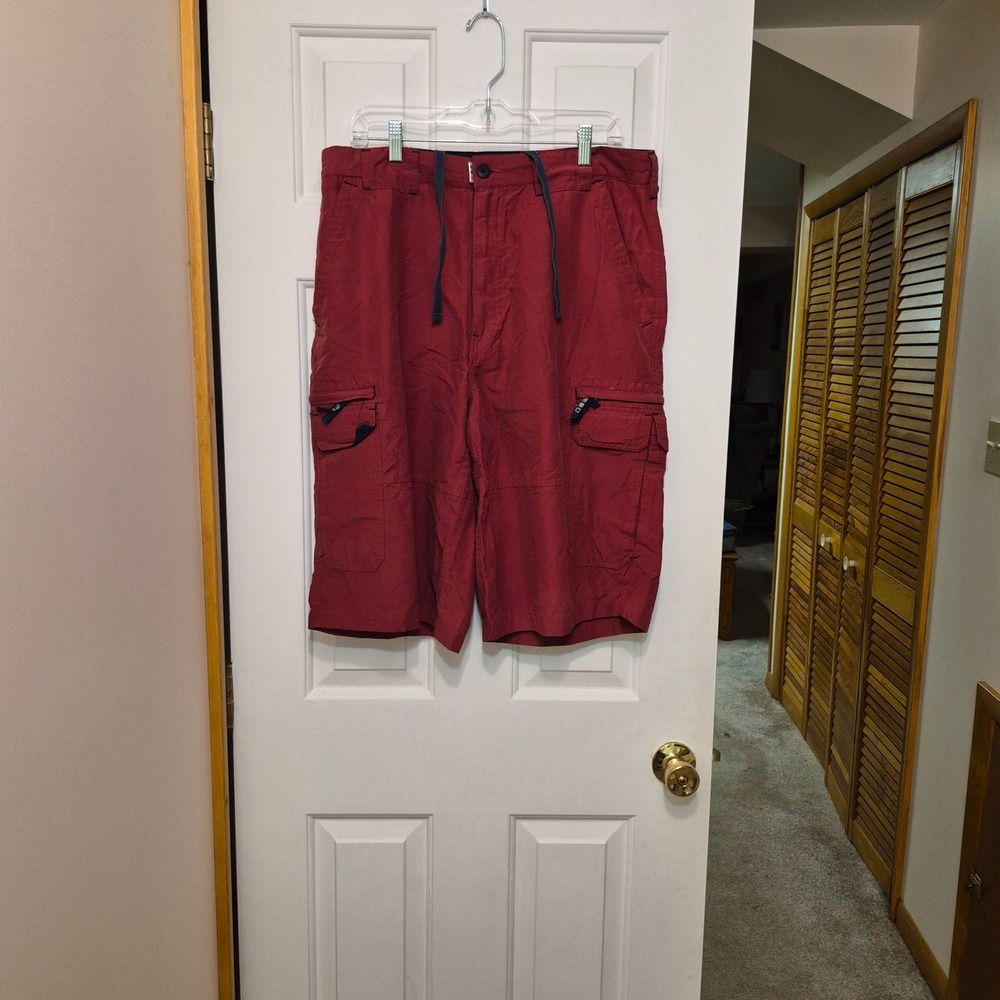 Sonoma Goods For Life Mens 36 Cargo Shorts Maroon Red Utility Gorpcore Techwear